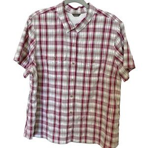 LADIES Eddie Bauer Short Sleeve Button Down Top, Med/Large